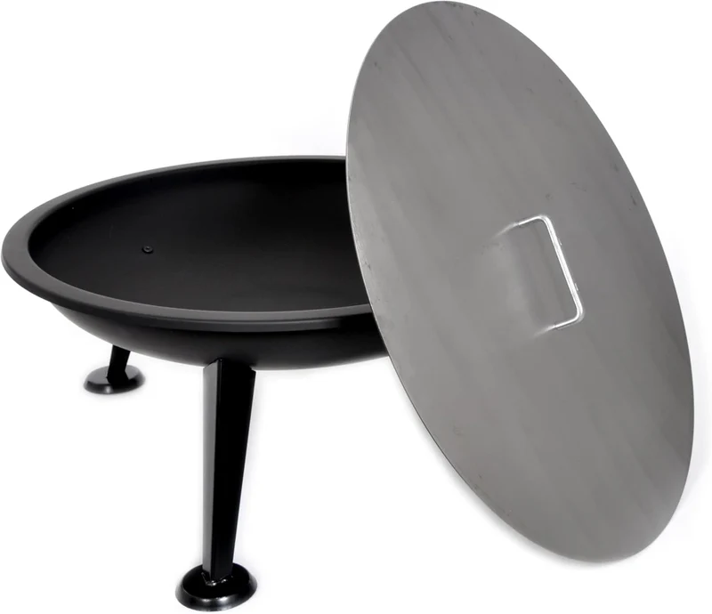 80 cm Deckel für Feuerschalen Feuertonnen Schwenkgrills aus 2,0 mm Stahl mit Griff -