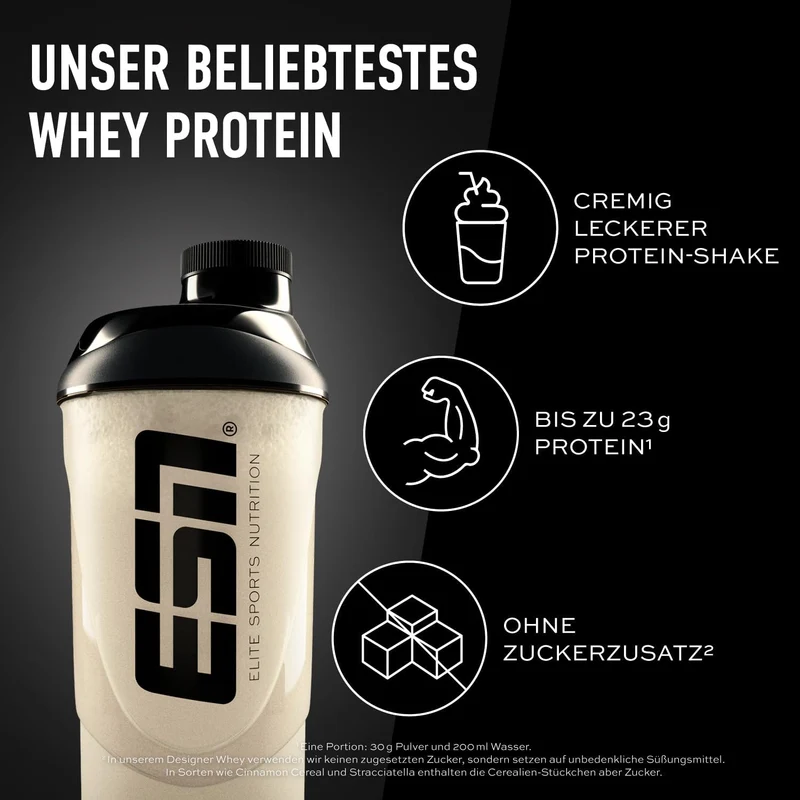 ESN Designer Whey Protein Pulver, Vanilla, 1 kg Vanille, Vanille