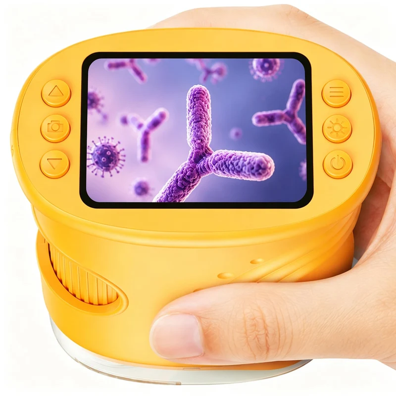 Digitales Mikroskop für Kinder, 1000X, Foto & Video (Gelb), Gelb