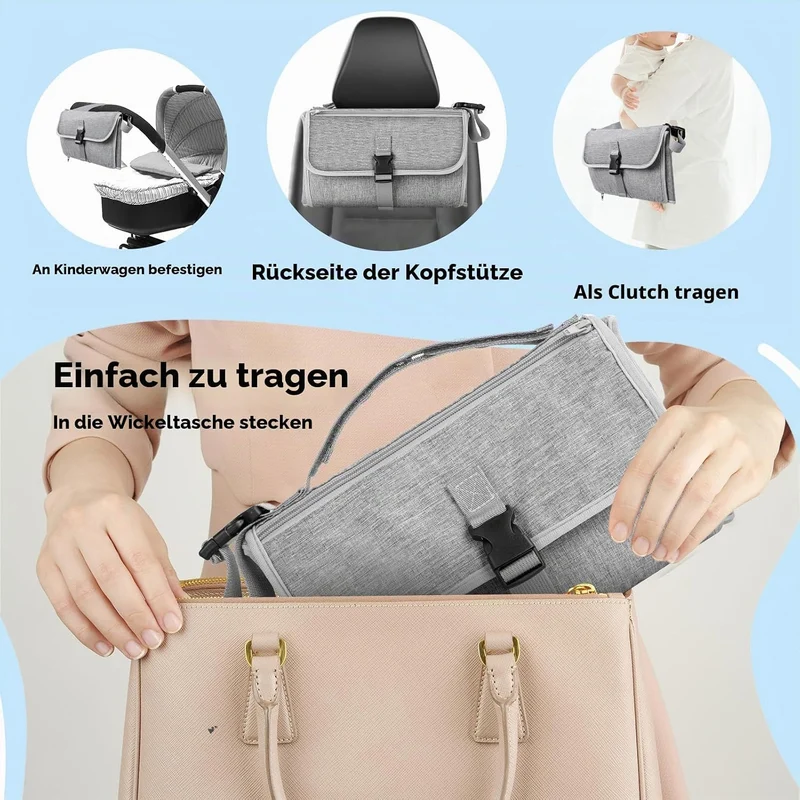 Romon Wickelunterlage, Windeltasche Kompakte Wickelauflage Abwaschbar Unterwegs Wasserdicht, Faltbar