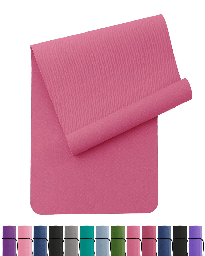 Oak & Tea Yogamatte Rutschfest Fitnessmatte Umweltfreundliche TPE Sportmatte mit Tragegurt Gymnastik