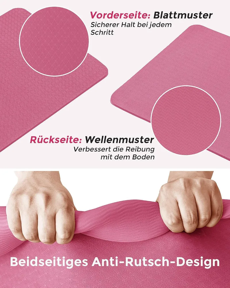Oak & Tea Yogamatte Rutschfest Fitnessmatte Umweltfreundliche TPE Sportmatte mit Tragegurt Gymnastik