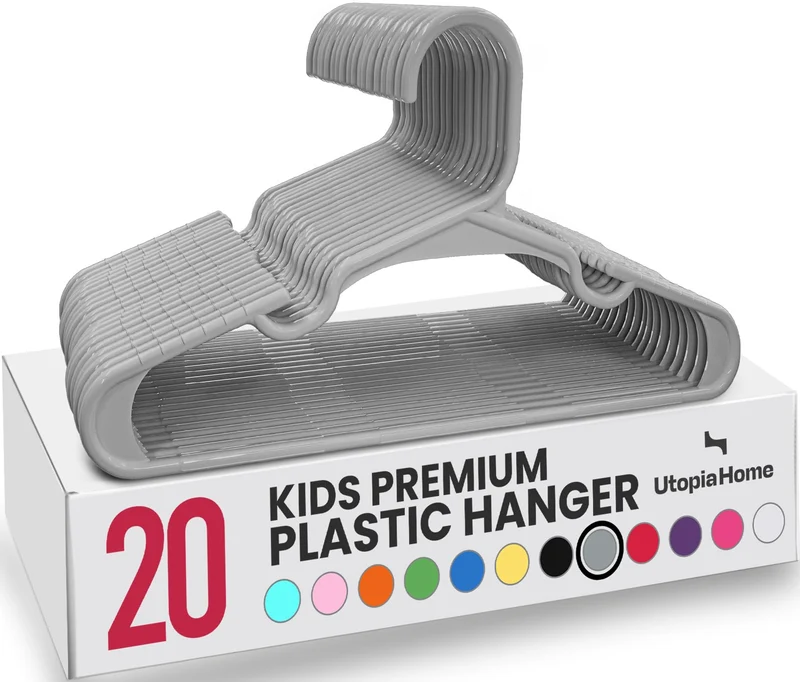 Utopia Home Packung mit 20 Kinderkleiderbügeln - 11,5“ Baby- und Kinderkleiderbügel aus Kunststoff f