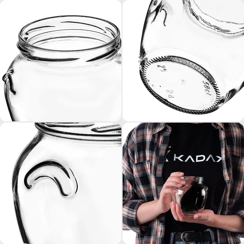 KADAX 8er Set Einmachgläser 510ml TO82, Sturzgläser Mason Jar mit Schraubdeckel, Luftdichte Twist-of