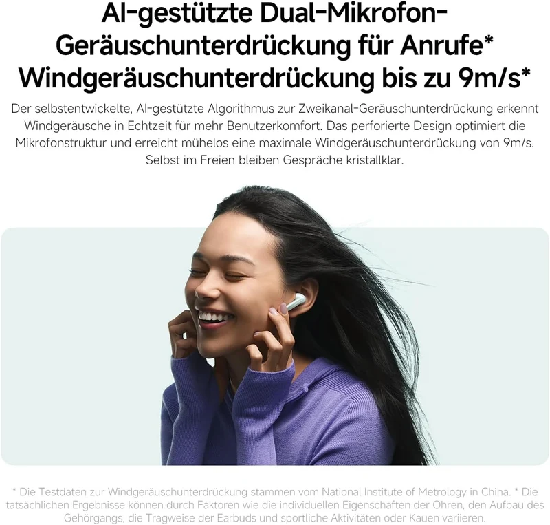 Xiaomi Redmi Buds 6 – Kabellose Bluetooth-In-Ear-Kopfhörer, Dual-Treiber, immersiver Sound, 49 dB ak