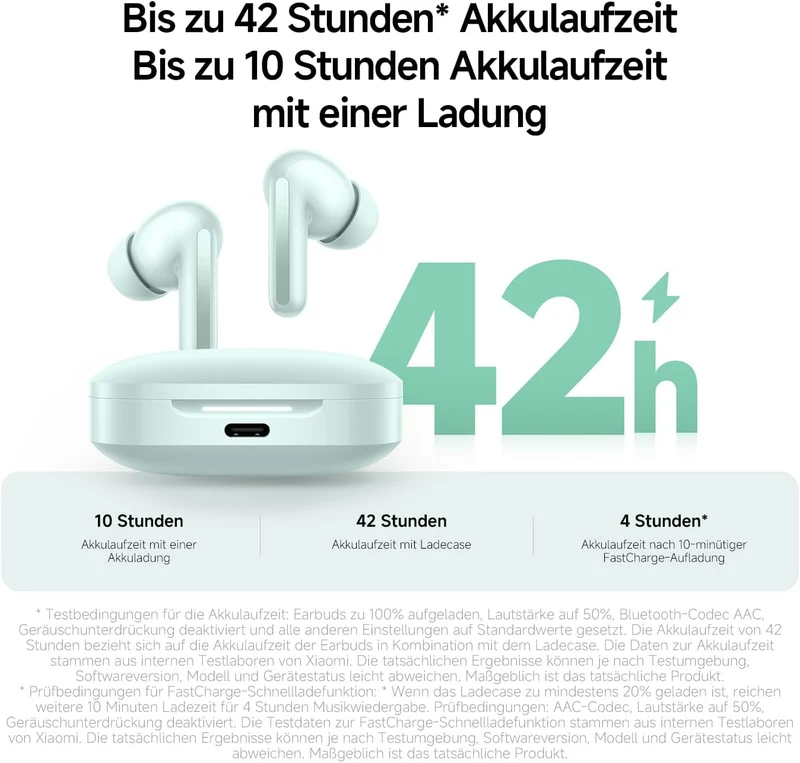 Xiaomi Redmi Buds 6 – Kabellose Bluetooth-In-Ear-Kopfhörer, Dual-Treiber, immersiver Sound, 49 dB ak