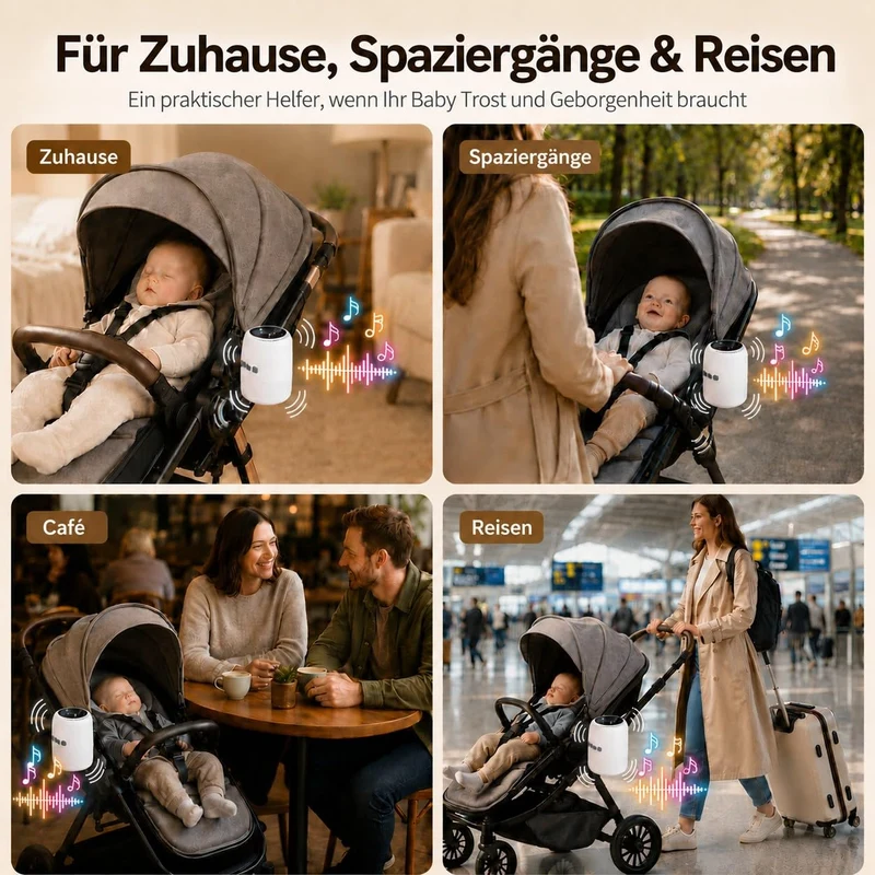 Kinderwagen Schaukler Baby, Automatischer Kinderwagen Rocker mit 5 Schaukelstufen & 10 Beruhigungsge