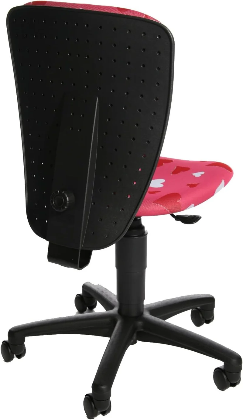 Topstar S'cool 3, Kinderdrehstuhl, Schreibtischstuhl für Kinder, Bezugsstoff pink, Motiv Herzchen, 3