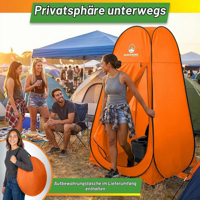Pop-Up-Pod – Sichtschutz-Duschzelt, Ankleidezimmer oder tragbare Toilettenkabine mit Tragetasche für