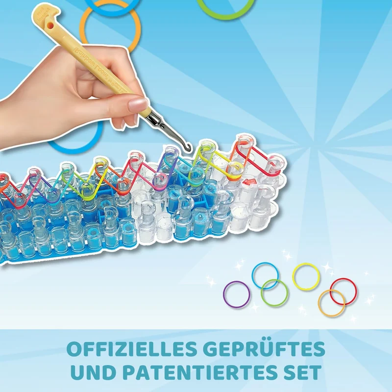 Bandai - Rainbow Loom Boutique – Automatisches Set zur Herstellung von Armbändern aus Gummibändern -
