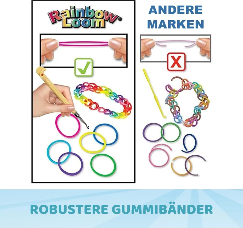 Bandai - Rainbow Loom Boutique – Automatisches Set zur Herstellung von Armbändern aus Gummibändern -