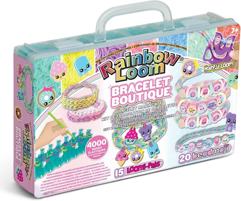 Bandai - Rainbow Loom Boutique – Automatisches Set zur Herstellung von Armbändern aus Gummibändern -