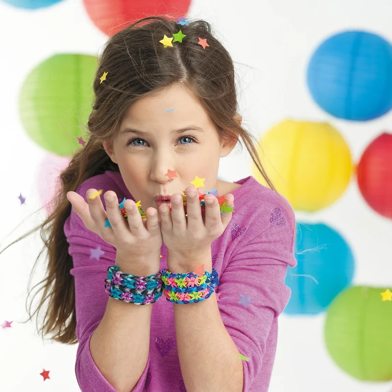 Bandai - Rainbow Loom Boutique – Automatisches Set zur Herstellung von Armbändern aus Gummibändern -