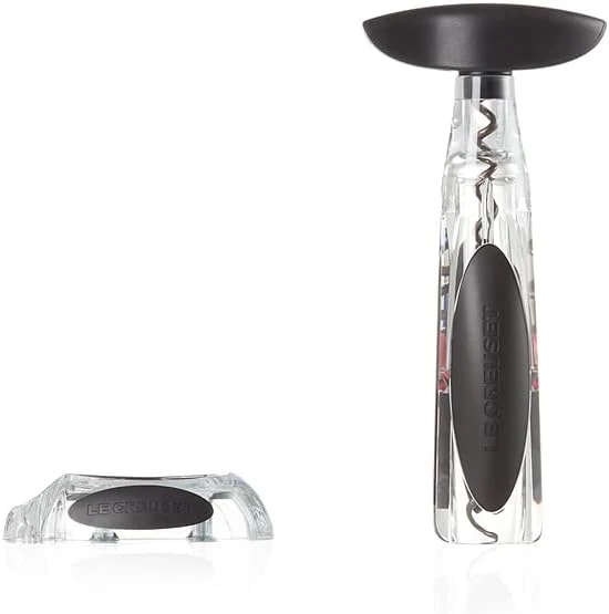 Le Creuset Korkenzieher und Kapselschneider, Wein-Zubehör Geschenk-Set, GS 200 Tischmodell, Crystal,