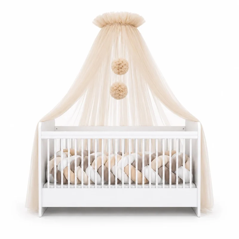 Babybetthimmel aus Tüll, Betthimmel für Babybett, Prinzessin Babywiege, Beistellbett Baby, Moskitone