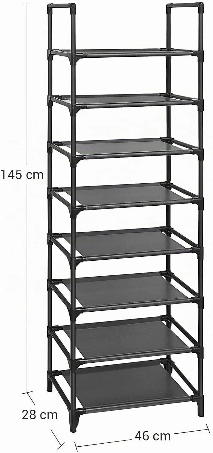 SONGMICS Schuhregal, Schuhablage, 8 Ebenen, offener Schuhschrank, Schuhaufbewahrung, schmal, 28 x 46