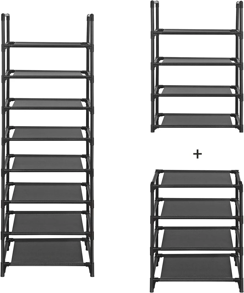 SONGMICS Schuhregal, Schuhablage, 8 Ebenen, offener Schuhschrank, Schuhaufbewahrung, schmal, 28 x 46