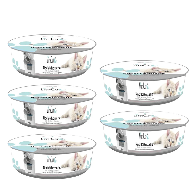 Littycat Nachfüllkassetten - 5er Pack - Für Littycat Katzenstreu Eimer, 5er Pack