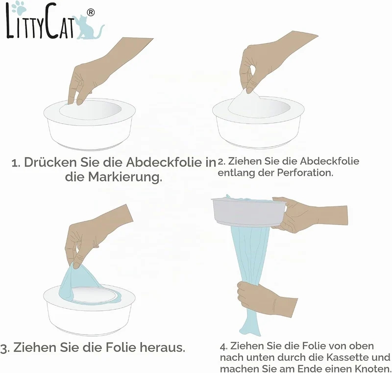 Littycat Nachfüllkassetten - 5er Pack - Für Littycat Katzenstreu Eimer, 5er Pack