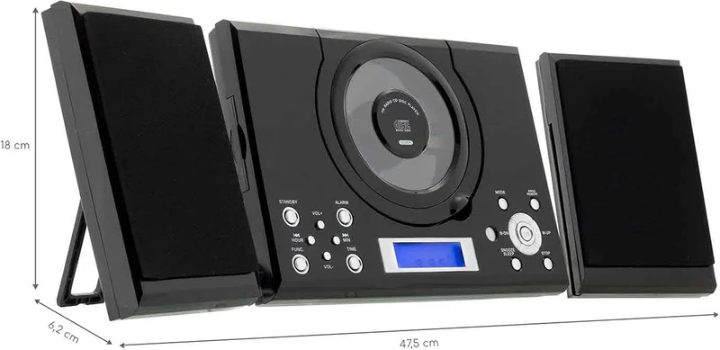 ROXX MC 201 Stereoanlage - Kompaktanlage mit CD, Multifunktionales All-in-one-Gerät, UKW-Radiotuner,