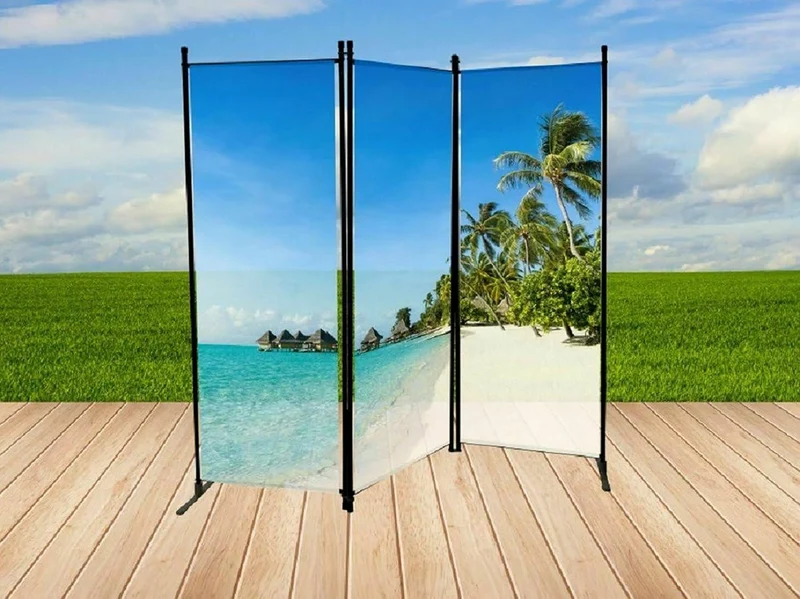 Sichtschutz Balkon Trennwand Raumteiler Paravent mit Fotodruck Südsee