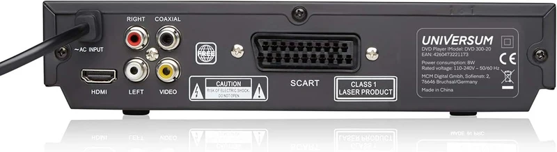UNIVERSUM DVD 300 | Multiregion Multimedia DVD-Player mit USB, HDMI und Karaoke-Funktion | Unterstüt