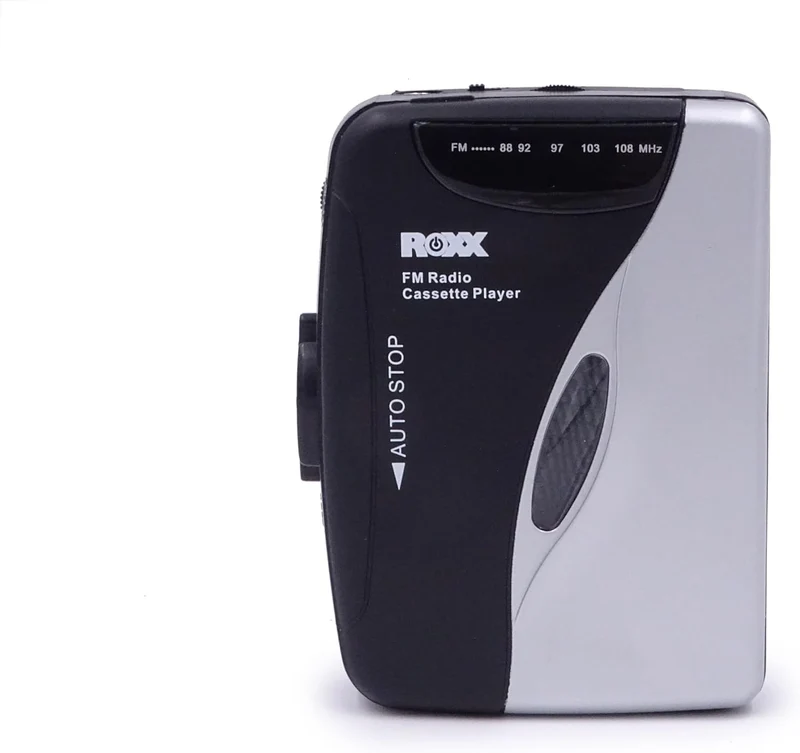 Tragbarer Kassettenspieler mit Kopfhörern, Kassettenrecorder mit Radio UKW, ROXX PCP 300 Kassettenpl