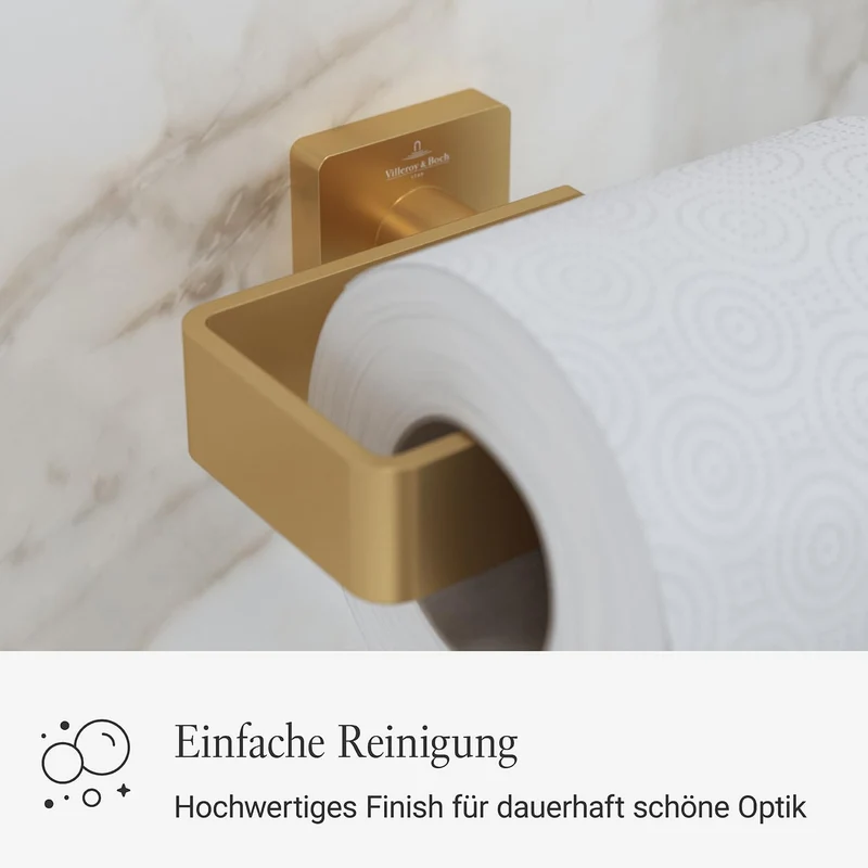 Villeroy & Boch Elements Striking Toilettenpapierhalter ohne Deckel, Klopapierhalter für Wandmontage