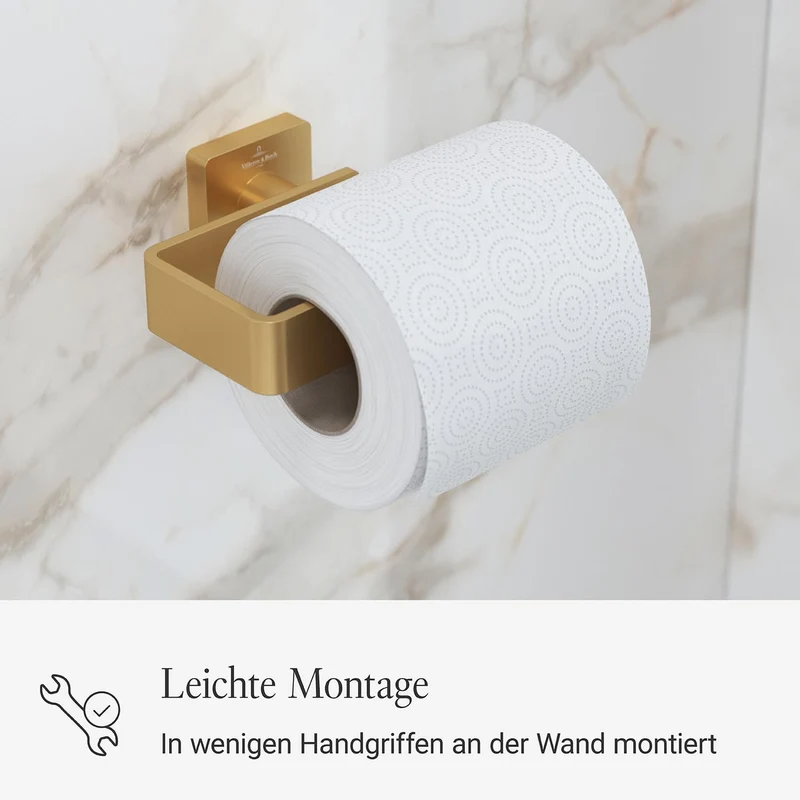 Villeroy & Boch Elements Striking Toilettenpapierhalter ohne Deckel, Klopapierhalter für Wandmontage