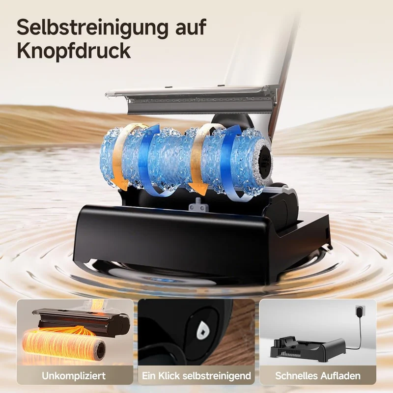 uwant D500 Nass Trockensauger,Abwassertanks-Desodorierung,180° Lay-Flat Saugwischer,17,000 Pa Saugkr