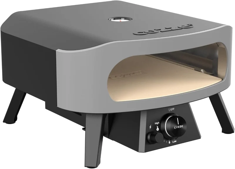 Cozze® Pizzaofen Gas 13 Zoll - Pizza Ofen Gas Outdoor (50mbar) - Tisch Pizzaofen mit Regulator für P