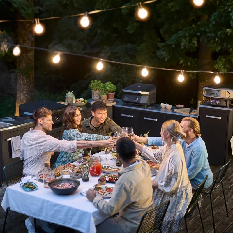 cozze® Hoher Outdoor Küchentisch für den Aussenbereich, z.B. für einen Pizzaofen | T60 cm, H110 cm,
