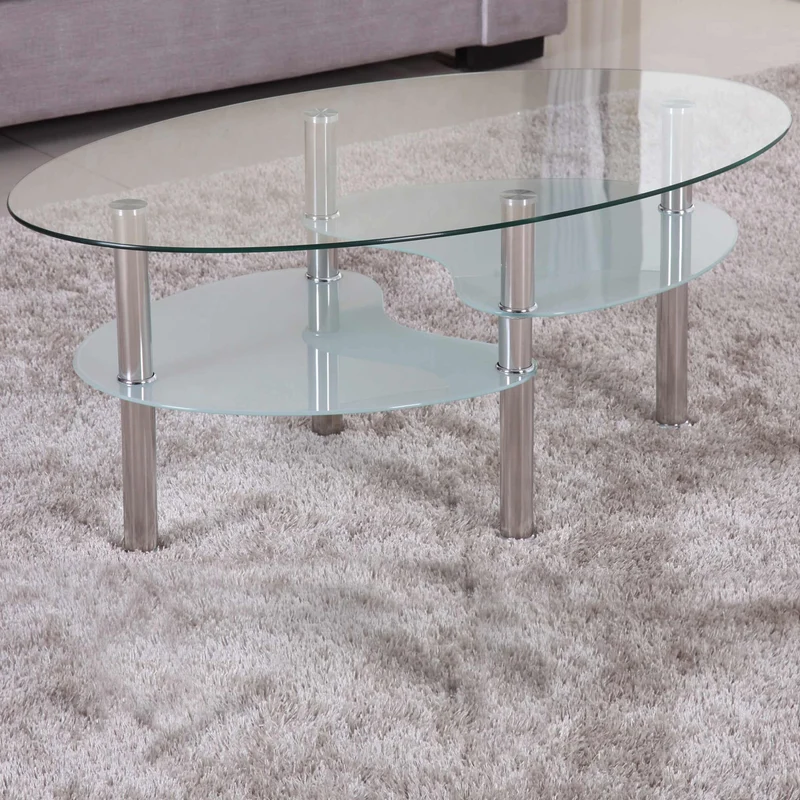 Euro Tische Couchtisch Glas mit 8mm Sicherheitsglas & Facettenschliff - Glastisch perfekt geeignet a