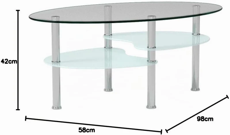 Euro Tische Couchtisch Glas mit 8mm Sicherheitsglas & Facettenschliff - Glastisch perfekt geeignet a