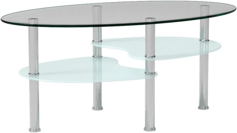 Euro Tische Couchtisch Glas mit 8mm Sicherheitsglas & Facettenschliff - Glastisch perfekt geeignet a