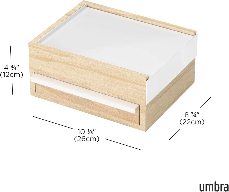 Umbra Stowit Design Schmuckkasten – moderne Schmuck Box mit Geheimfächern für Ringe, Armbänder, Uhre