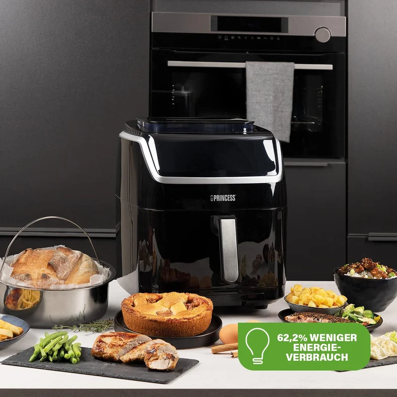 Princess Dampf-Heissluftfritteuse – 2-in-1 Dampfgarer & Airfryer – 62,2% weniger Energieverbrauch –