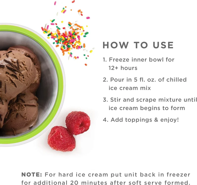 Zoku Ice Cream Maker Green - Ice cream - sorbet - frozen yoghurt in 10 minutes, Green