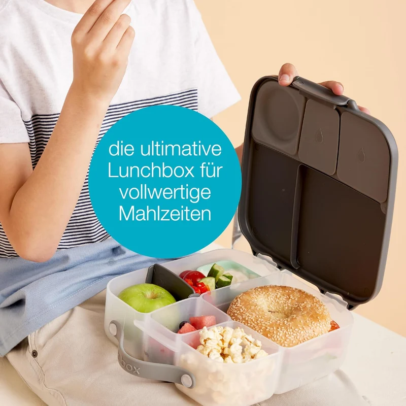 b.box Lunchbox mit Unterteilung für Kinder, Silikon, mit verstellbaren Trennwänden, Indigo Rose, Ind