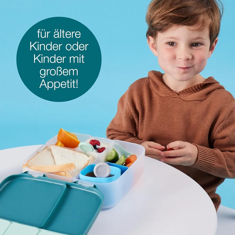 b.box Lunchbox mit Unterteilung für Kinder, Silikon, mit verstellbaren Trennwänden, Indigo Rose, Ind