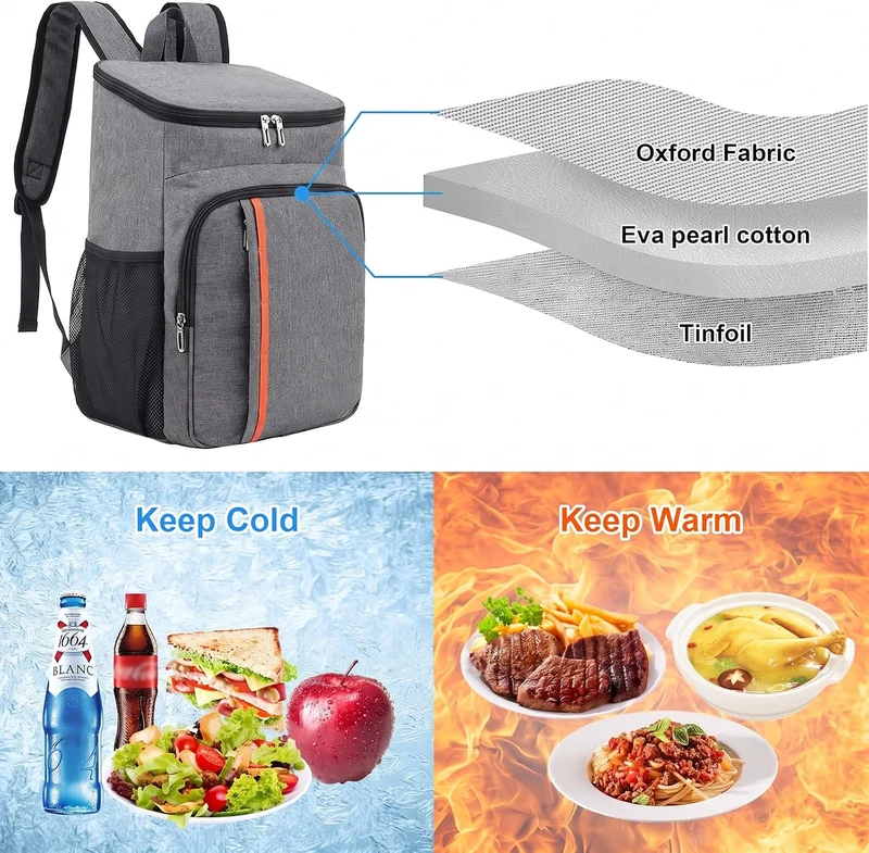 Cozlly 18L Kühlrucksack, Isolierte Kühltasche Rucksack, Thermo Rucksack Gross, Picknick Rucksäcke Au