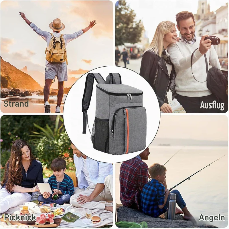 Cozlly 18L Kühlrucksack, Isolierte Kühltasche Rucksack, Thermo Rucksack Gross, Picknick Rucksäcke Au