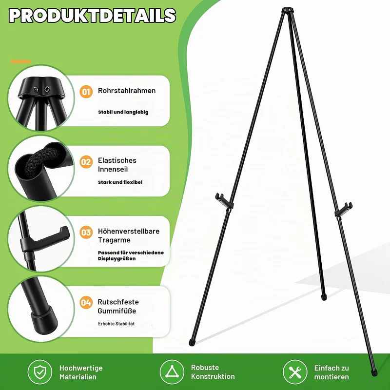 VAIIGO Verstellbare Staffelei, Künstler Staffelei 168 cm Höhe Metall Poster Staffelei, zusammenklapp
