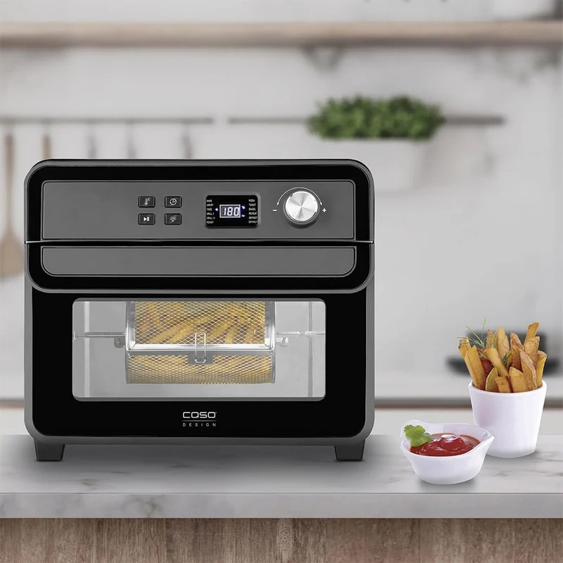 CASO AirFry Chef 1700 - Design Heissluftfritteuse, direkt startbereit ohne Aufheizen, 3 Einschubeben