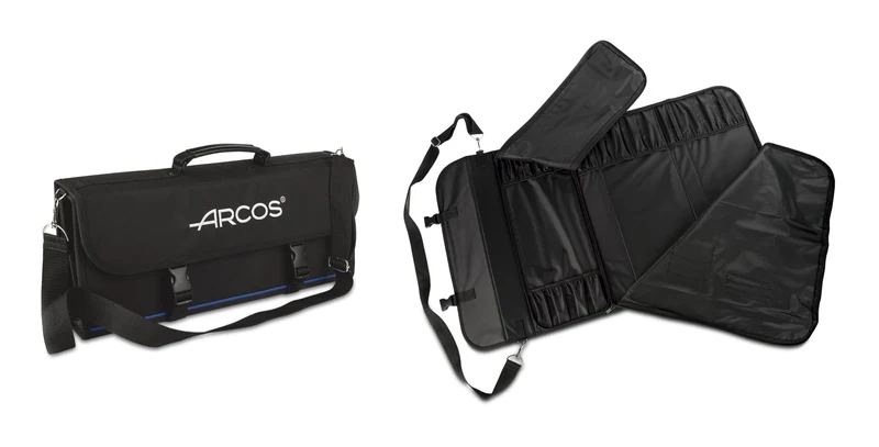 ARCOS Tasche für 17 Küchenmesser aus Polyester, Messertragetasche mit Griff und Gurt zum Organisiere