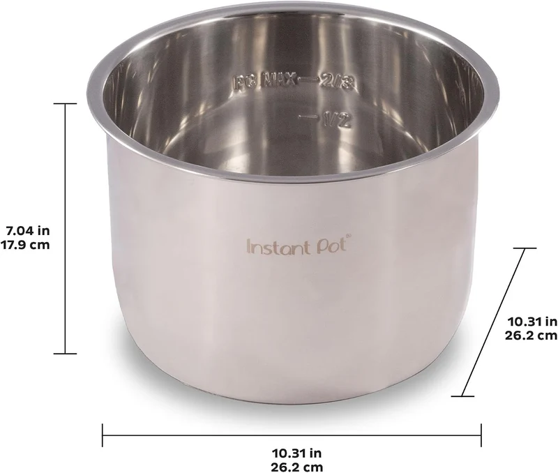 Instant Pot IP 8Qt Stainless Steel Inner Cooking Pot 8 Quart, Edelstahl 8 Quart, 8 Quart