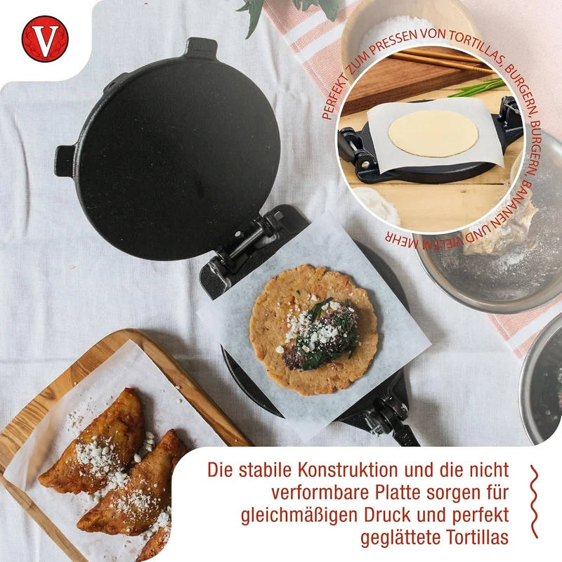 Victoria TOR-003 FBA_TOR-003 Tortilla-Presse, Gusseisen, schwarz