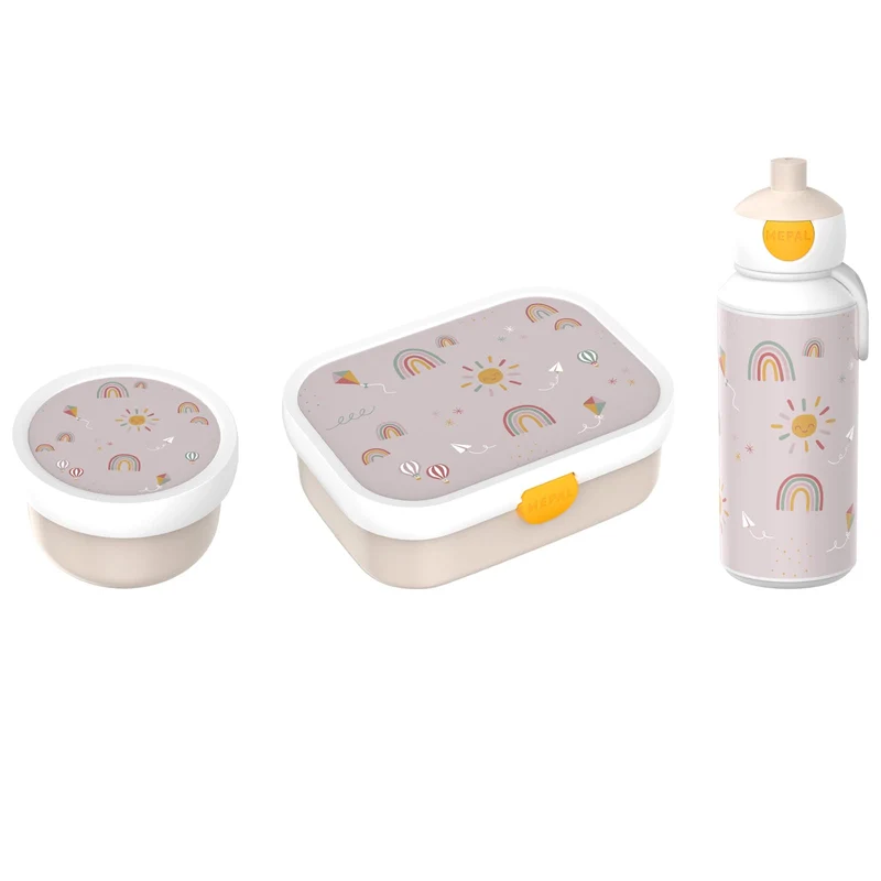 Mepal - Pausenset Campus - Set für Kinder mit Pop-up Trinkflasche, Lunch Box & Obstbox - Lunch-Set f