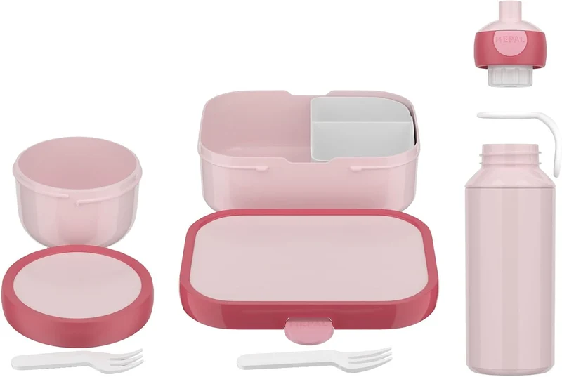 Mepal - Pausenset Campus - Set für Kinder mit Pop-up Trinkflasche, Lunch Box & Obstbox - Lunch-Set f