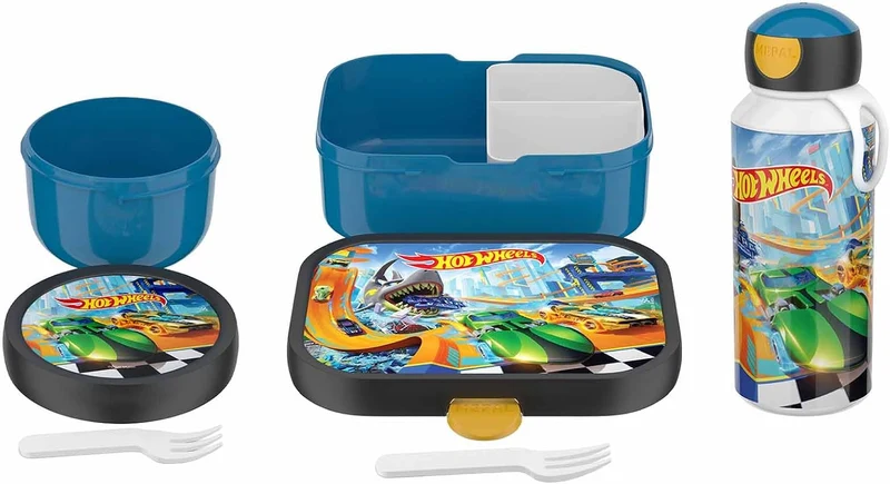 Mepal - Pausenset Campus - Set für Kinder mit Pop-up Trinkflasche, Lunch Box & Obstbox - Lunch-Set f